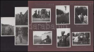 1933 Gödöllő Cserkész Jamboree 9 db feliratozott amatőr fotó albumlapon / Scout Jamboree amateur photos