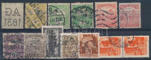 13 db céglyukasztásos bélyeg