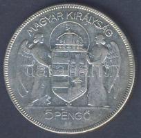 1930. 5P Ag "Horthy jobbra" T:3 ph