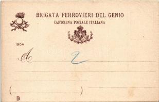 Brigata Ferrovieri del Genio / locomotive with landscape. Art Nouveau frame