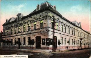 1913 Kiskunhalas, Takarékpénztár, gyógyszertár. Práger Ferenc kiadása (EK)