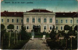 1915 Ungvár, Uzshorod, Uzhhorod, Uzhorod; Cs. és kir. tiszti pavilon. Balázs Soma kiadása / K.u.k. military officers' pavilion with soldiers (EM)