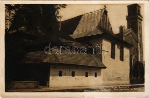 Késmárk, Kezmarok; Stary a novy ev. Kostol / Alte und neue ev. Kirche / a régi evangélikus fatemplom és az új evangélikus templom / old wooden Lutheran church and the new Lutheran church (fl)
