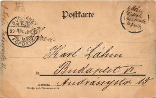 1899 Lübeck, Markt mit Post, Marienkirche und Rathaus / market, post office, church and town hall (w...