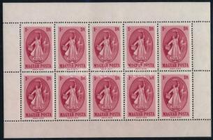 1949 Puskin 10-es kisív végig futó fogazással (100.000)