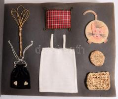 Daday Zsuzsanna kézműves/kézimunka albuma, 22 oldalon különféle hímzett, horgolt, stb. tárgyakkal, v...