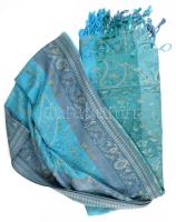 Türkiz színű kasmír stóla, 70x190 cm