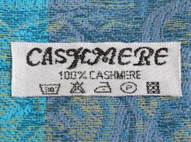 Türkiz színű kasmír stóla, 70x190 cm