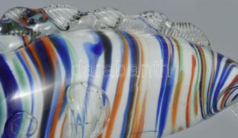 Murano anyagában színezett üveghal, hibátlan, h:25 cm