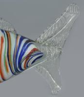 Murano anyagában színezett üveghal, hibátlan, h:25 cm