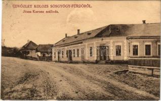1916 Kolozs, Kolozssósfürdő, Kolozsfürdő, Cojocna; Józsa Korona szálloda, étterem. Spáda Endre kiadá...