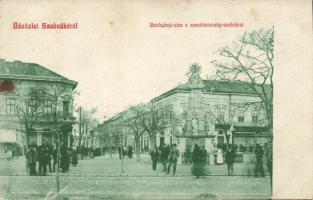 Szabadka Batthyányi street and Trinity statue (fl)