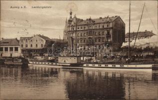Ústi nad Labem ship station with SS Königin Carola and marine office building