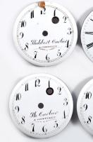 6 darab antik zománcozott számlap kulcsos zsebórákhoz