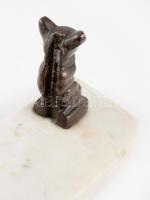 Fém kutya figurás asztali fényképtartó, üveg nélkül, 17x5x6 cm