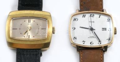 Trib mechanikus karóra 3x3,5cm + Hero mechanikus karóra 3x3,5 cm, kopással, szíjjal, működnek.