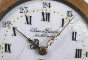 Chrono Feuvrier a Nancy antik francia zsebóra, római számokkal I-XII, arab számokkal 13-24 a számlap...