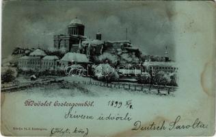 1899 Esztergom, Bazilika télen. St. J. kiadása (fl)