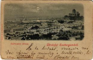 1899 Esztergom, látkép. St. J. kiadása (gyűrődések / creases)
