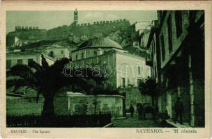 Nafplio, Nauplio, Nauplie; The Square (surface damage)