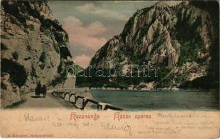 1902 Orsova, Kazán-szoros. R. Krizsány kiadása (Herkulesfürdő) / Cazane / gorge (Rb)