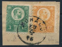 1871 2kr + 3kr kivágáson "MOHÁCS"