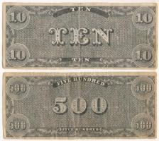 Amerikai Konföderációs Államok / Virginia / Richmond 1864. 10$ + 500$ replika T:VG
Confederate Stat...