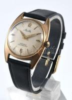 Mauthe 19 köves mechanikus karóra, másodpercmutató nélkül, bőr szíjjal, d: 3 cm