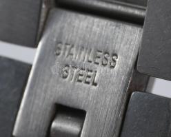 Acél-karbon férfi karkötő, h: 20 cm