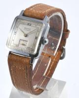 Royce art deco női karóra, mechanikus, 15 köves, bőr szíjjal, működik, 24x35mm