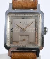 Royce art deco női karóra, mechanikus, 15 köves, bőr szíjjal, működik, 24x35mm
