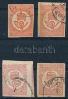 1871 Kőnyomat + Réznyomat 2-2 db hírlapbélyeg (27.400)