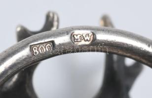 Ezüst (Ag) vadász bross, jelzett, nettó 7,6g