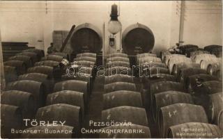 Budapest XXII. Budafok, Törley Pezsgőgyár, borkezelés / Champagnerfabrik, Weinmanipulation. photo (fa)
