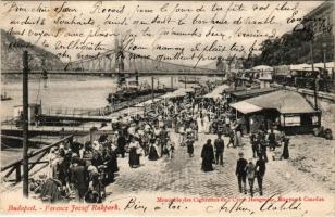 1904 Budapest V. Ferenc József rakpart, piac, bor, sör / Monopole des Cigarettes de l'Usine Hongroise, Magyar &amp; Csardas (EK)