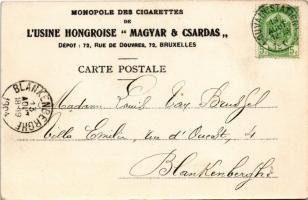 1904 Budapest V. Ferenc József rakpart, piac, bor, sör / Monopole des Cigarettes de l'Usine Hon...
