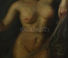 Lengyel-Reinfuss Ede (1873-1942): Női akt lepellel, 1922. Olaj, karton, jelezve balra lent. Apró fel...