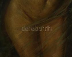 Lengyel-Reinfuss Ede (1873-1942): Női akt lepellel, 1922. Olaj, karton, jelezve balra lent. Apró fel...