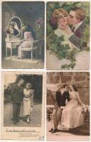7 db RÉGI zsáner motívum képeslap vegyes minőségben: szerelmes párok / 7 pre-1945 motive postcards in mixed quality: love couples
