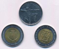 San Marino 1980. 100L acél "Olimpia - Íjászat" + 1983. 500L bimetál "Az atomháború fe...
