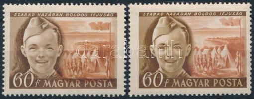 1950 Gyermek (I.) 60f lefelé tolódott vörösbarna színnyomat + támpéldány