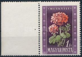 1950 Virág (I.) 1Ft ívszéli bélyeg a tervező neve alig látszik (7.000)