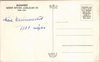 Budapest V. Parlament, Országház. Szent István Jubileumi Év 1038-1938 (EK)
