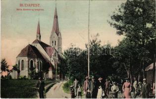 1908 Budapest II. Máriaremete, új templom (vágott / cut)