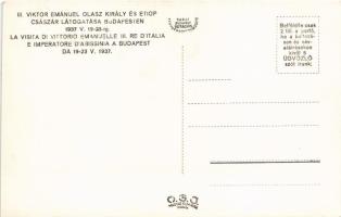 Budapest, III. Viktor Emánuel olasz király és etióp császár látogatása 1937. május 19-23-ig. / Victo...