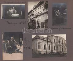 1925 Elektromos emeletes busz Budapesten. Fotó 9x11 cm albumlapon