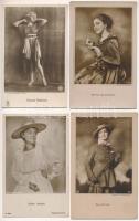 4 db RÉGI motívum képeslap, fotólap: külföldi színésznők / 4 pre-1945 motive photo postcards: foreign actresses