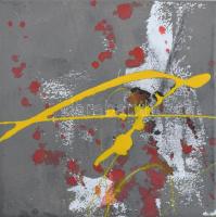 Puha Ferenc (1951-): Diptichon. Akril, vászon, jelzett a hátoldalán. Két darabból álló mű. 20×20x2 (...