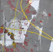 Puha Ferenc (1951-): Diptichon. Akril, vászon, jelzett a hátoldalán. Két darabból álló mű. 20×20x2 (...