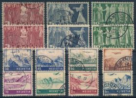 Svájc 1938-1941 3 db teljes sor Mi 2 x 328-330, 387-394 (Mi EUR 130,-)